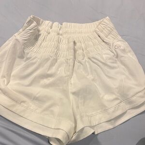 High Waist White Women's Shorts
